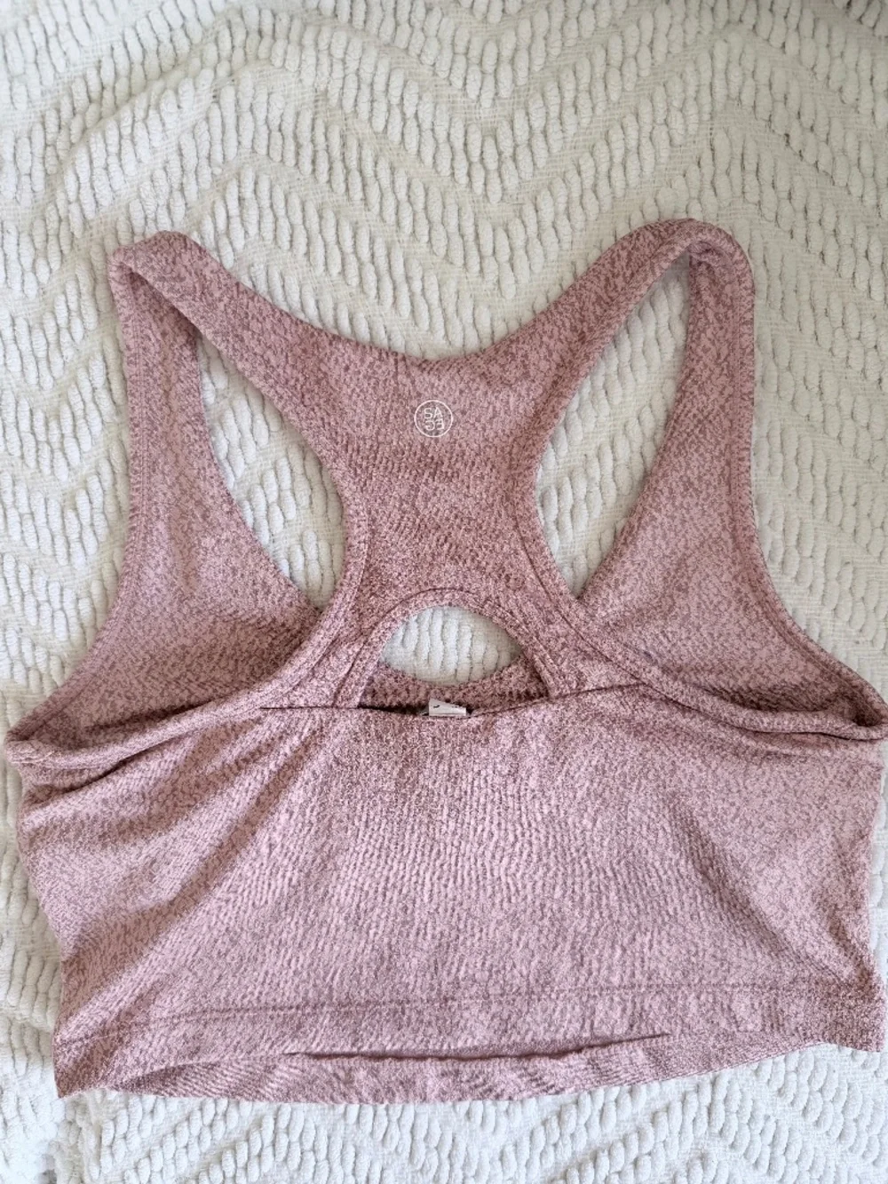 Sage Collective Pink Textured Longline Sports Bra Medium Racerback Yoga Gym